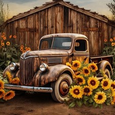 Truck Diamond Painting Kits for Adults, 5D DIY Diamond Art Kits for Beginners, F