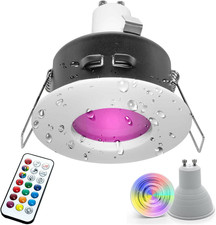 Faretto Led Box Doccia 6W Bagno Turco Cromoterapia IP65 GU10 Lampada RGBW 6000K