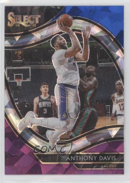 2020 Select Courtside Blue White Purple Cracked Ice Prizm Anthony Davis #228 zi1