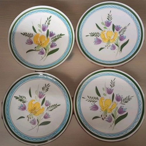 Vintage Stangl Pottery Country Garden 8” Salad Luncheon Plate Hand Painted Set 4