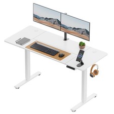 Image of 140x60cm Electric Standing Desk for Home Office with Adjustable Height, Vonhaus