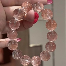 Natural   red Rutilated Quartz Crystal   Beads  Bracelet  AAAAA