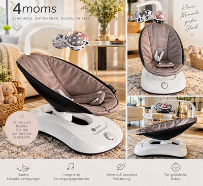 4moms elektrische Babyschaukel Schaukel mit Spielbogen Grau/Weiß