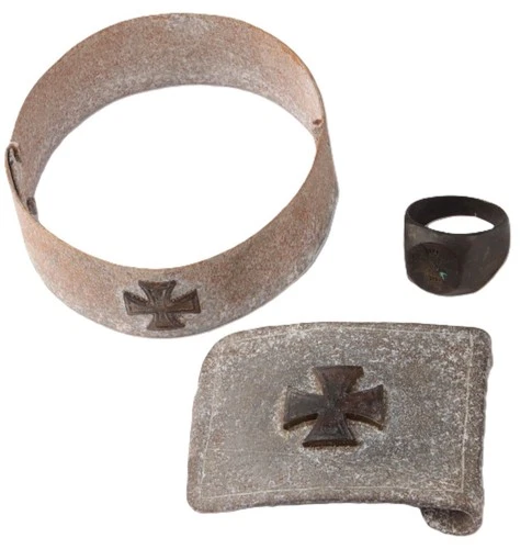 Trench art WW1 Iron Cross Ring WWI Buckle WW2 Bracelet WWII Germany Military awa