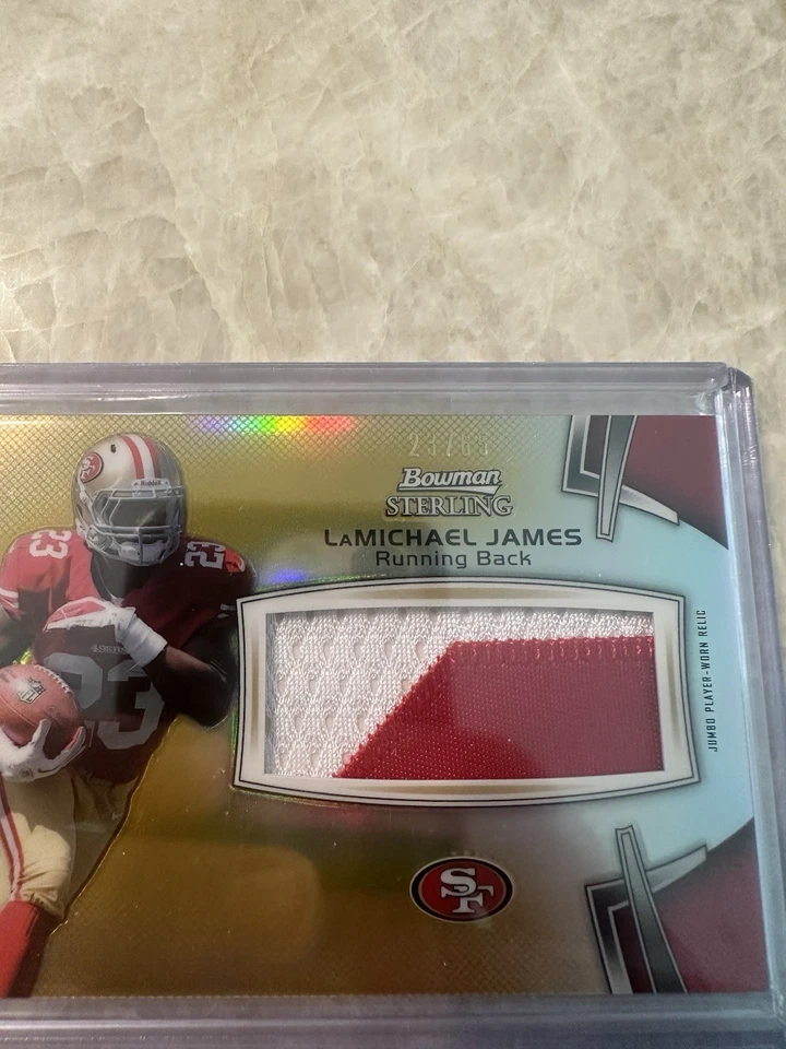 Parche de radiocontrol Bowman Sterling LaMichael James Rookie 2012 refractor de oro/65 raro Foto 4 de 4