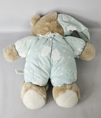 1990 House of Lloyd Snuggles Glow Teddy Bear Plush Blue Cloud Star Bunny Slipper - Picture 2 of 6
