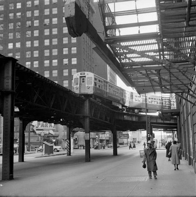 Illinois Chicago The elevated railway in Loop central business are- Old Photo