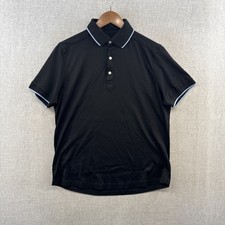 Eton Jersey Polo Shirt Mens Medium Black Contemporary Short Sleeve Quiet Luxury