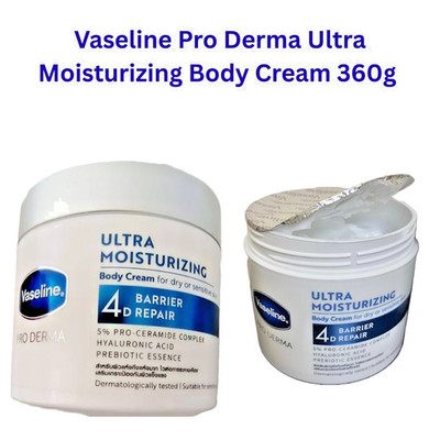 Vaseline Pro Derma Ultra Moisturizing Body Cream 360g 4D Barrier Repair Dry Skin
