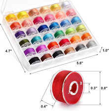 72pcs Sewing Thread Kit, 36 Colors Embroidery Thread, Prewound Bobbins, Sewin...
