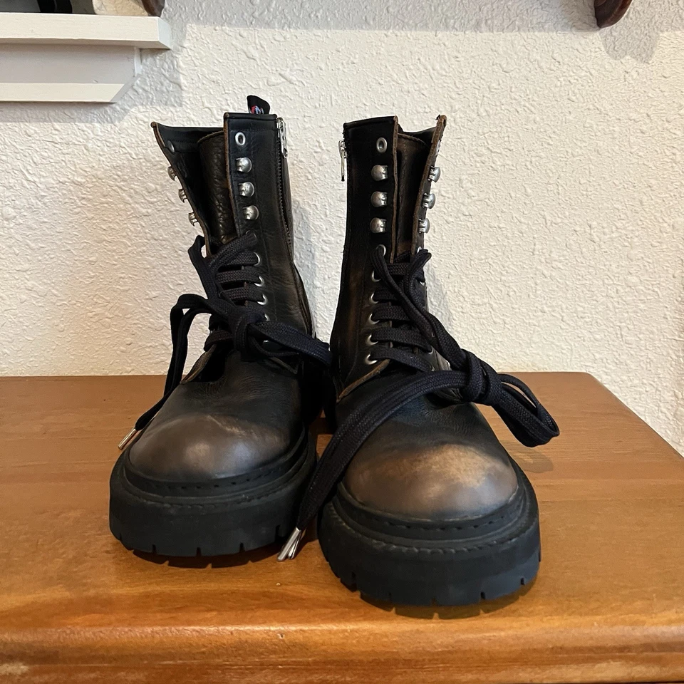 Ботинки Camper Lab EKI трехцветные кожаные женские размер США 11 ЕС 42 коричневые на шнуровке - Изображение 3 из 4