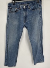 Levi  s 505 Regular Fit Straight Leg Jeans Mens Size 36x32 Light Wash Classic