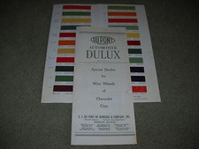 1928 1929 1930 1931 1932 1933 Chevrolet Wire Wheel Paint Color Chips Brochure