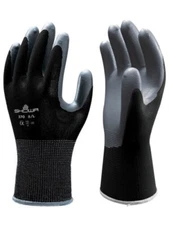 6 PAIRS - SHOWA ATLAS FIT 370B BLACK NITRILE WORK GLOVES - FREE SHIPPING!