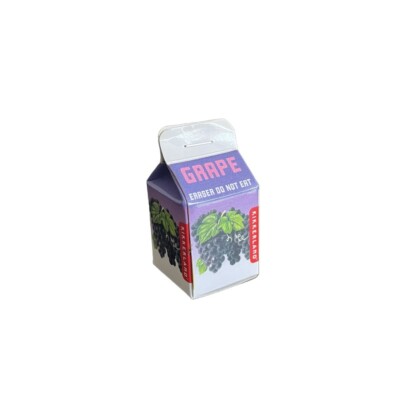 Kikkerland Mini Eraser Grape Scented Juice Carton Purple