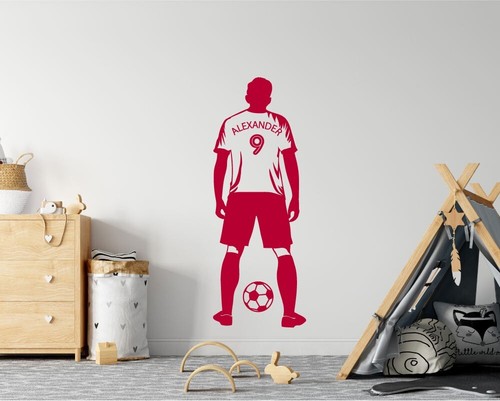 Adesivo Murale Calciatore Personalizzato | Regalo Calcio Personalizzato per Lui - Foto 3 di 9
