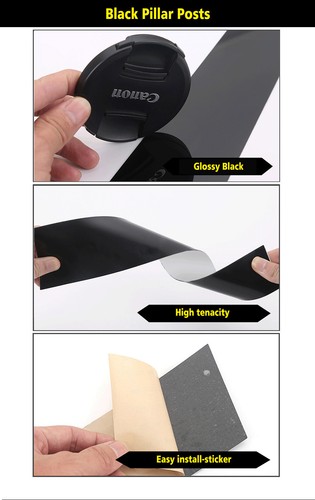 Black Pillar Posts for Lexus ES 02-06 6pc Set Door Trim Piano Cover Window Kit - Foto 3 di 4