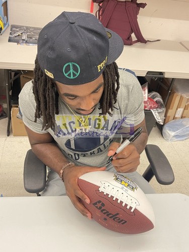Makari Paige Signed Inscribed Michigan Wolverines National Champs Football - Picture 5 of 9