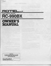 Rotel RC-990BX Amplificatore Manuale del proprietario