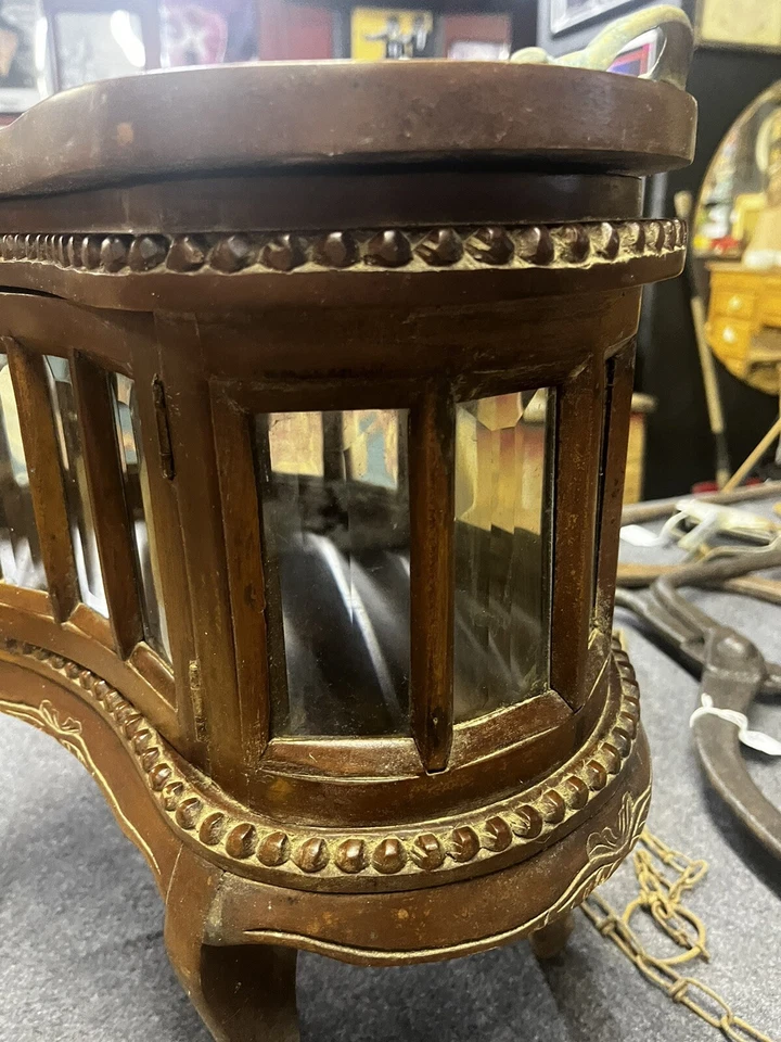 RARA MESA DE CURIOSIDADES ANTIGUA SALEMAN MUESTRA BANDEJA DE VIDRIO BISELADO CIRCA 1900 Foto 2 de 4