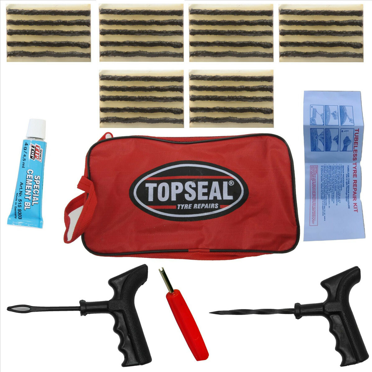 Tubeless Tire Puncture Repair Kit Bag 35Pcs Tyre Puncture Repair