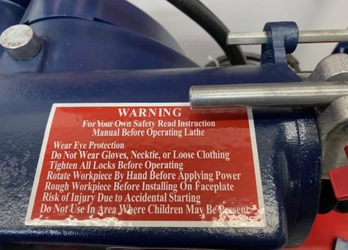 AMMCO 4000B Brake Lathe Safety / Warning Sticker 5