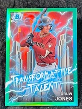 2023 Bowman Chrome GREEN REFRACTOR Transformative Talent ROOKIE Druw Jones / 99
