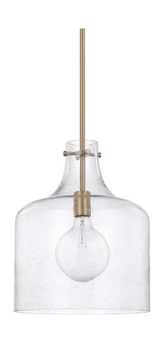 HomePlace Lighting 325712AD Crawford Urban/Industrial Clear Seeded Glass Jar ... - Picture 1 of 7