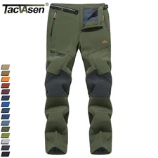 Mens Thermal Fleece Lined Ski Snowboard Pants Waterproof Softshell Work Trousers