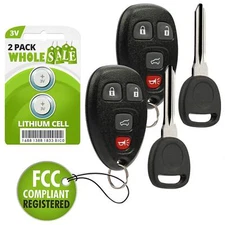 2 Replacement For 2007 2008 Cadillac SRX Key + Fob Control