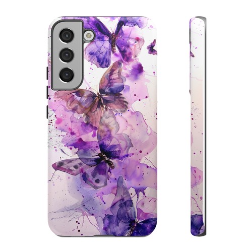 For iPhone / Galaxy / Pixel | Phone-Ink Case - Purple Butterfly Watercolor - 第 148/173 張圖片