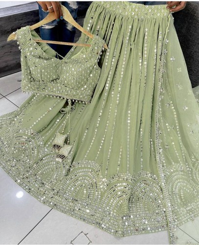 Bollywood Boda Diseñador Fiesta Ropa Lehenga Choli Indio Paquistaní Lehenga Nuevo - Imagen 2 de 10