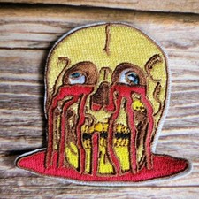 Skull Melting Halloween Punk Streetwear Skater Gothic Embroidered Patch
