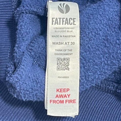 Fat Face Hoodie Boys 10 Blue Marine Conservation Society Big Beach Clean Zip Up - Picture 17 of 20