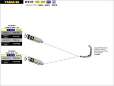 Auspuffanlage Komplett Racing Niedrig THUNDER Carbonio-Carbonio ARROW Yamaha