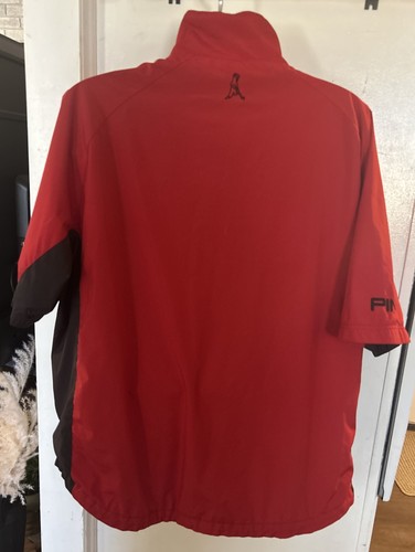 Ping Golf Pullover Lined Rain Wind 1/4 Snap Short Sleeve Men's L Red/Black - Picture 5 of 9