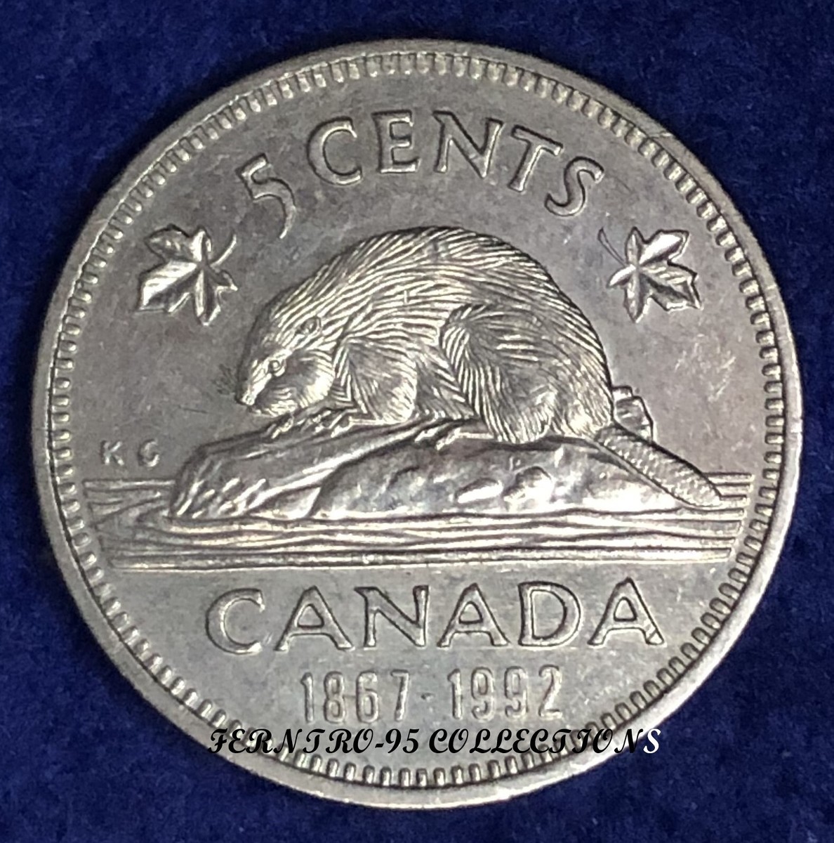 092] 1867-1992 Canada 5 Cents Beaver Nickel Double Date, High