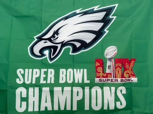 Philadelphia Eagles 2024 2025 Super Bowl LIX Champions 3x5 Ft Flag Pick Design - Picture 10 of 14