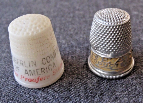 2 VINTAGE ADV ALUMINUM AUSTRIA & PLASTIC THIMBLES LOT