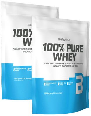 BioTechUSA - 100% Pure Whey 2x 1000 g - Protein - Eiweiß