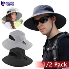 Unisex Sun Hat Wide Brim Bucket Boonie Cap Waterproof Fishing Hiking Men Women