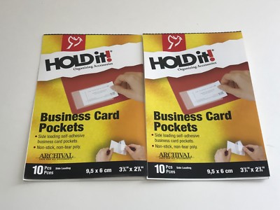2x Cardinal HOLDit! Business Card Pockets, Side Loading, 20 Pieces