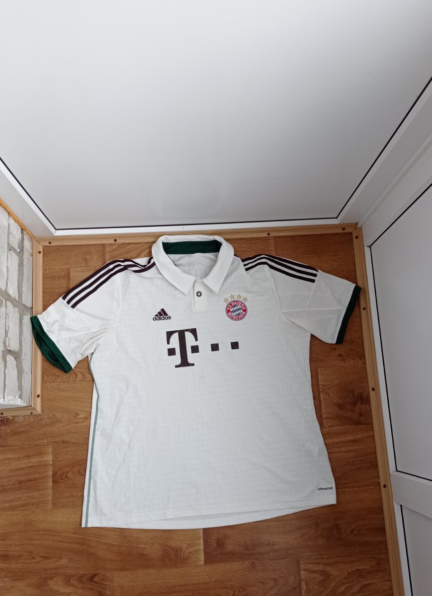 白 スポーツユニフォーム BAYERN MUNICH 2013 2014 AWAY FOOTBALL SHIRT SOCCER JERSEY