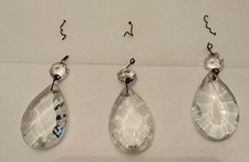 3 Prismen  Glas Lüster Behang alt groß geschliffen mit Oktagon