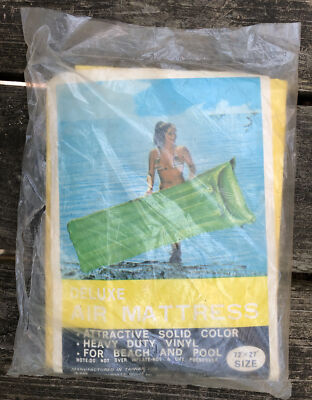 ASI Vintage Inflatable Deluxe Vinyl Air Mattress 72  x 27'' VM7227 NOS Taiwan