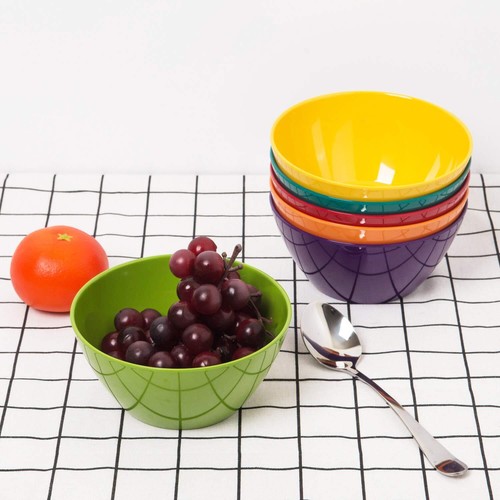 Set Of 6 Melamine Bowls 6-inch 26-ounce Cereal Salad Multicolor 100% Dishwasher - Picture 7 of 9