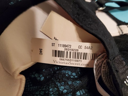 Victoria's Secret Dream Angels Push Up Without Padding Bra Black Size 34C NWT - Picture 7 of 7