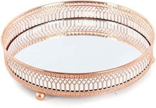 Decorative Mirrored Tray | Tealight Candle Holder Plate |Vanity Perfume Tray