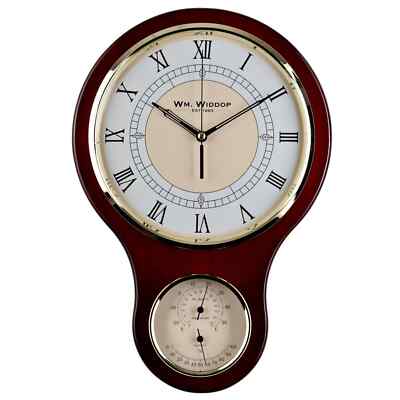 Widdop Holzuhr mit Thermometer und Hygrometer W7929