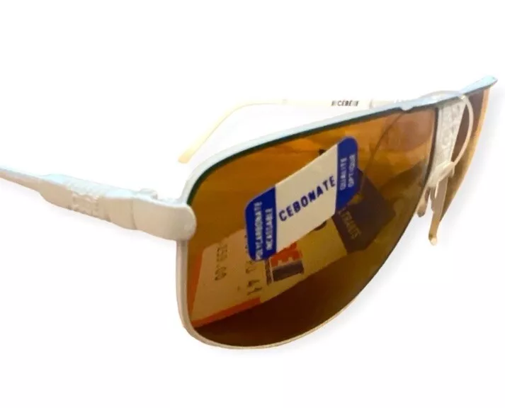 Gafas de sol CEBE France Bijoux Metal Aviador, blancas con verdes, nuevas con etiquetas, unisex Foto 2 de 4